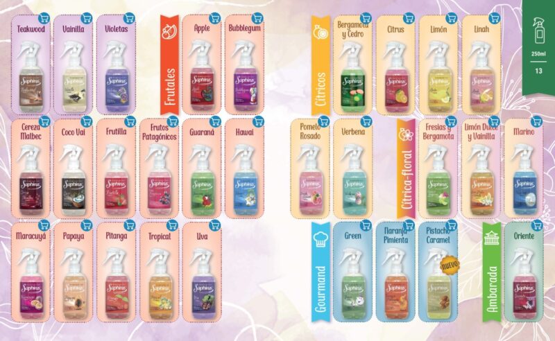 saphirus5 aromatizante textil variedad de fragancias