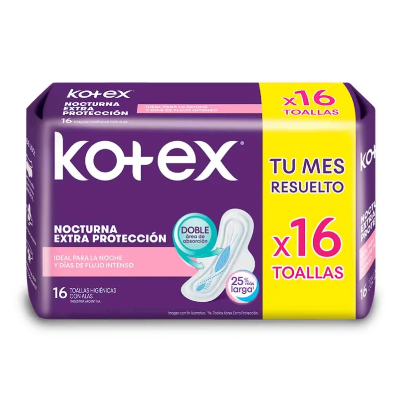 Kotex Nocturna Extra Proteccion Con Alas