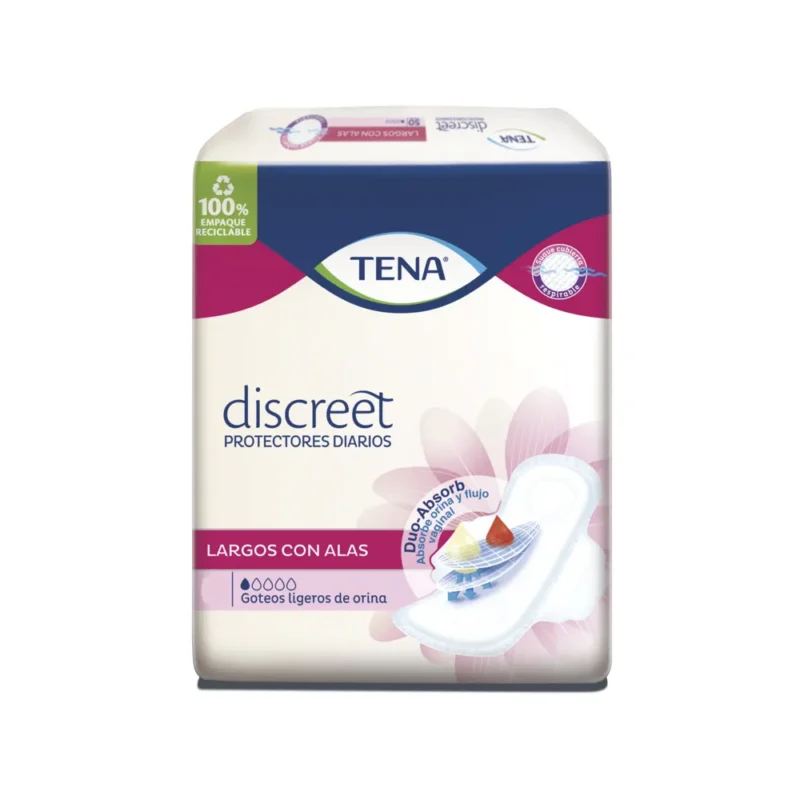 Tena Discreet Largos Con Alas Goteo Ligero