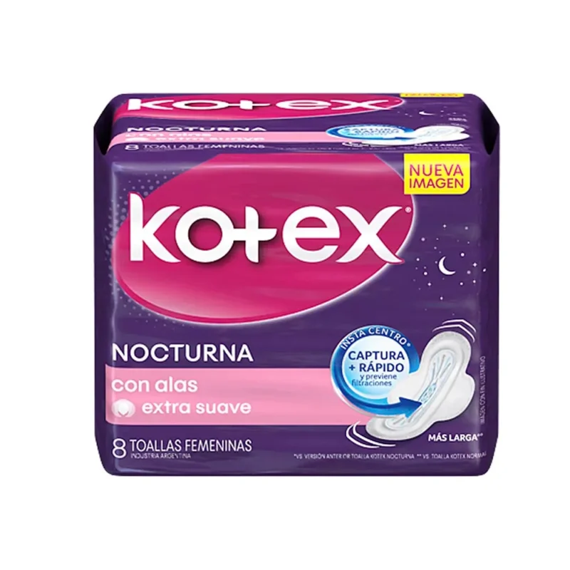 Kotex Nocturna Extra Proteccion Con Alas