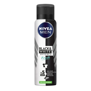 Desodorante Nivea Men en Aerosol x 150 ml: BLACK & WHITE INVISIBLE
