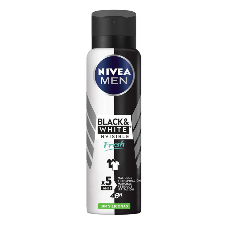 Desodorante Nivea Men en Aerosol x 150 ml: BLACK & WHITE INVISIBLE