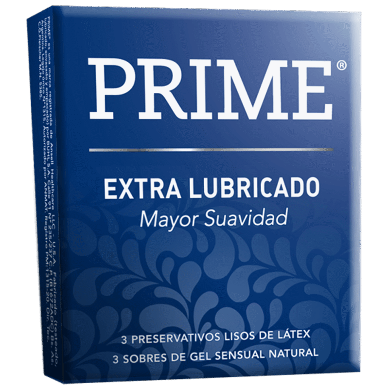 Prime Preservativos Extra Lubricado x 3 unidades.