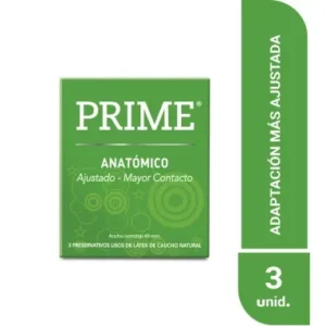 Preservativos Prime Anatómico x3 unidades.