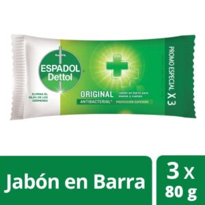 7798339190112 Jabón Antibacterial en Barra Espadol Dettol Original Pack 3u x 80g