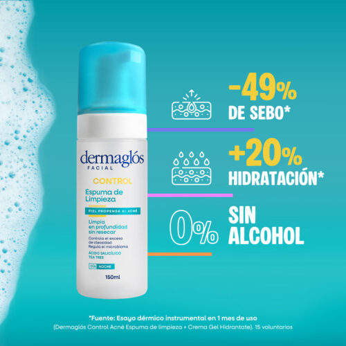 Sin título-2 Espuma de Limpieza Facial Dermaglós Control Acné x 150 ml