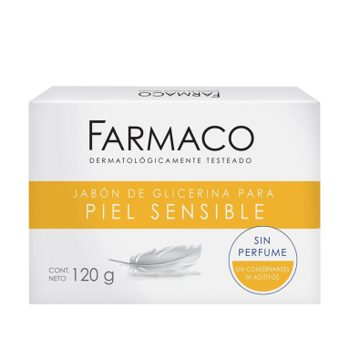 farmaco b Jabón de Glicerina Neutro Fármaco para Piel Sensible x 120g