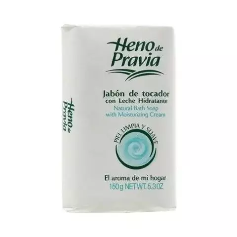 Jabón en Barra Heno de Pravia Blanco Cremoso con Leche Hidratante 150g