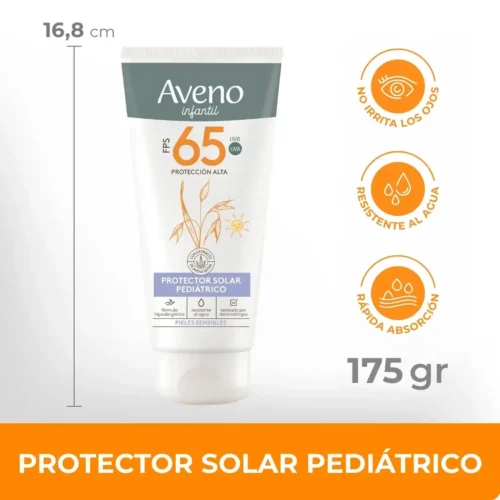 Protector Solar Aveno Infantil FPS 65 x 175 ml